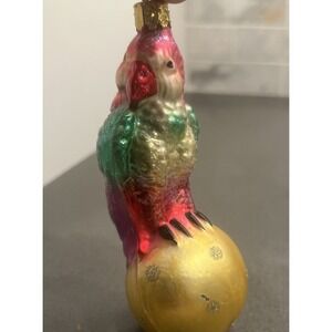 Vintage Blown Glass Rainbow Parrot Christmas Ornament Made In Germany 6" Tall